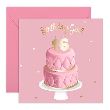 Imagem de Central 23 - Cartão de aniversário fofo para meninas - "Birthday Girl" - Aniversário de 16 anos - Cartão de aniversário para ela - Cartão de aniversário de filha - Vem com adesivos fofos