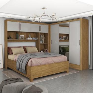 Imagem de Guarda-roupa Casal Modulado 4 Portas com Cama Santiago 3 Portas Plus 5
