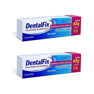 Imagem de Kit 2 Dentalfix Creme Fixador De Dentaduras 68g - Kley Hertz