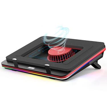 Imagem de IETS Gt500 Turbo-Fan Poderoso (5000 Rpm) Rgb Laptop Cooling Pad Com Velocidade Infinitamente Variável, Espuma De Vedação Para Resfriamento Rápido De Laptop Para Jogos, Filtro De Poeira Para Proteger