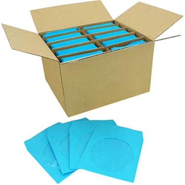 Imagem de (1.000) Capas azuis para CD - Papel colorido - com aba - #CDIWWFBL