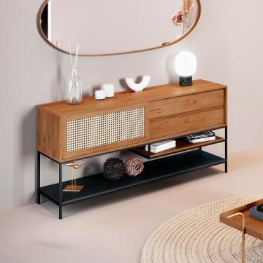 Imagem de Buffet Aparador para Sala de Jantar com Tela Agnes 2 Gavetas em Madeir