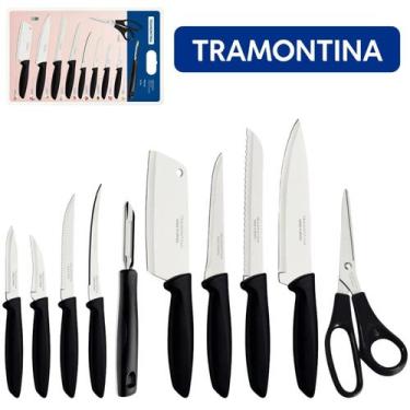 Imagem de Jogo de Facas 10 Peças Tramontina Plenus Laminas Em Aço Inox