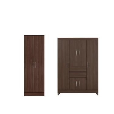 Imagem de Conjunto Guarda Roupa 6 Portas E Sapateira York Cafe Touch