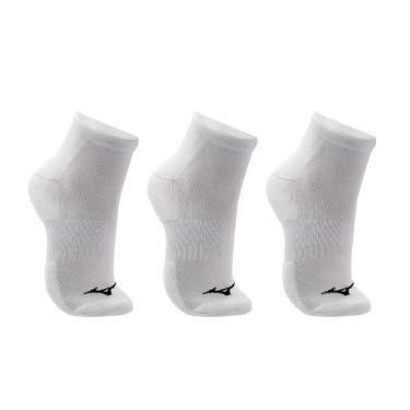 Imagem de Tripack Mizuno Meia Prime, Cano Curto, 33/38, Branco/Preto