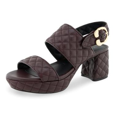 Imagem de Aerosoles Sandália feminina de salto qui com câmera, Couro acolchoado Deep Aubergine, 37