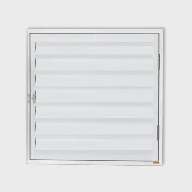 Imagem de Porta de Alumínio Abrigo 60x80cm para Água e Gás 1 Folha com Ventilação Anodizado Brilhante