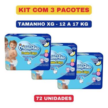 Imagem de Kit c/ 3 pacotes Fralda Calça Descartável MamyPoko Superproteção XG