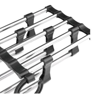 Imagem de Cabide Retrátil 5 em 1, Aço Inoxidável, Rotativo, 33 cm x 16 cm, para Roupas, Calças e Cachecóis