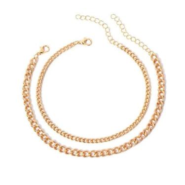 Imagem de Tornozeleiras douradas femininas, conjunto de tornozeleiras femininas ajustáveis, tornozeleiras minimalistas, tornozeleira em camadas delicadas, tornozeleira empilhável com contas fígaro cubanas