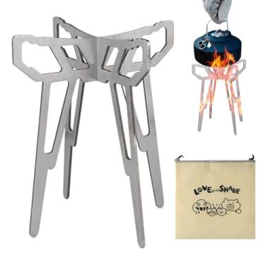 Imagem de Rack de fogão, suporte de fogão a acampamento, Suporte de maconha removível, Acessórios de acampamento em aço inoxidável, suporte reutilizável de chaleira para uso diário, atividades ao ar livre