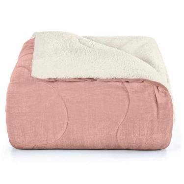 Imagem de Edredom Plush/Sherpa King Liso Rosa Poema - Hedrons