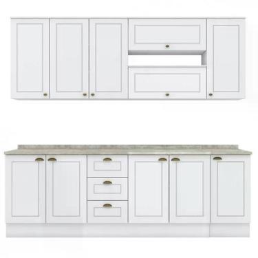 Imagem de Cozinha Completa Americana 9 Peças sem Vidro Branco HP - Móveis Henn, 