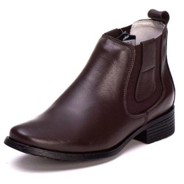 Imagem de Bota Feminina Cano Curto Chelsea Couro Legítimo Casual Chic - Perttina