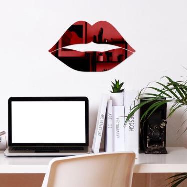 Imagem de Espelho Decorativo Beijo Vermelho - Inove Papéis de Parede