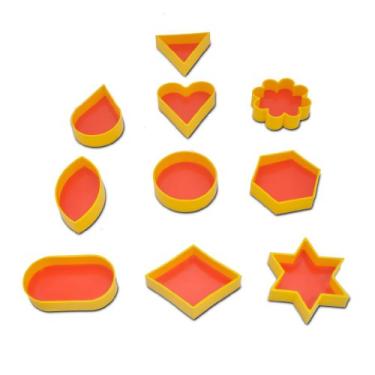 Imagem de DS Molde de Choclate Multiuso em Quadrado Flor Retângulo Redondo Coração Triângulo Estrela Hexágono Oval e Forma de Gota, 10 peças