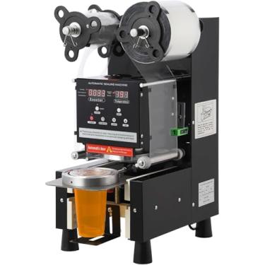 Imagem de dainslef Máquina seladora automática de copos, 500-600 xícaras/máquina seladora de copos, painel LCD de controle digital de 90/95 mm, seladora de copos para bolhas, leite, chá, café