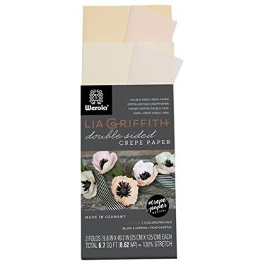 Imagem de Lia Griffith Rolo de papel crepe dupla face, 2 metros quadrados, blush e chiffon, pétala e pêssego