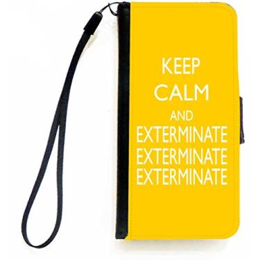 Imagem de Rikki Knight Keep Calm and Exterminate SM Yellow Color Flip Wallet iPhone Case com aba magnética para Apple iPhone 5c