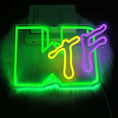 Imagem de Whfobfe Sinal de néon com luzes de néon LED para decoração de parede LED alimentado por USB para decoração de quarto