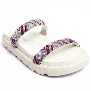 Imagem de Papete Vizzano Feminina Strass Brilho Tratorada Original, Magenta, Bra