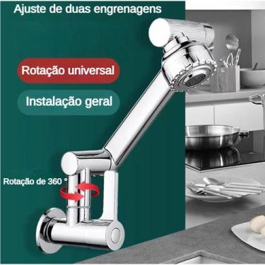 Imagem de Torneira Gourmet Monocomando Ducha Luxo Inox Aço Flexível Parede Cozin