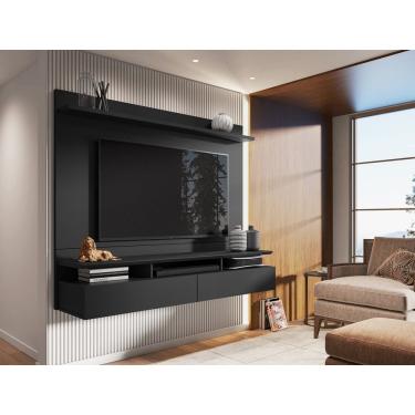 Imagem de Painel Home Suspenso Para Tv Até 55 Polegadas Noruega Espresso Móveis Preto