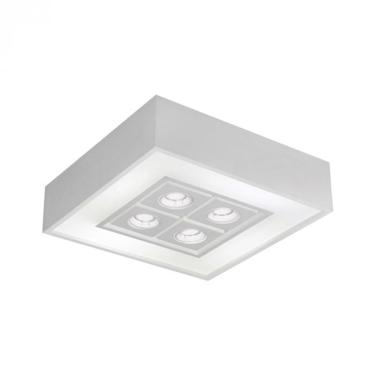 Imagem de Plafon Focus Branco 4xe27 + 4xmr16 - Usina Iluminação