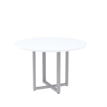 Imagem de Mesa De Reunião Redonda 100cm Mrr1100p25tub Branco/cinza