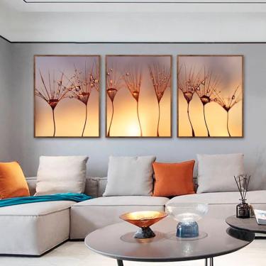 Imagem de Kit Com 3 Quadros Decorativos 60x40 Cm Floral Fotografico