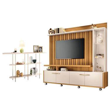 Imagem de Estante Home Theater Titan Off White Cinamomo E Aparador Infinity Off White - Hb Móveis