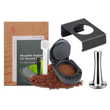 Imagem de FOXNSK Adaptador De Cápsulas Reutilizáveis Para Dolce Gusto, Conversor Café Recarregável Com Tampa 41 Mm E Suporte Compatível Piccolo Xs/Genio S/Edg 305