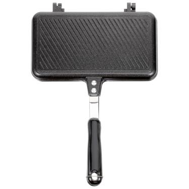 Imagem de Sanduicheira Grelhada Antiaderente Quente Com Longo Dupla Face Frigideira Fogão Tostado Para Cozinha Doméstica Café Da Manhã Camping