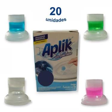 Imagem de Kit 20 Gel Sanitário Adesivo Detergente Odorizador Vaso até 150 Descar