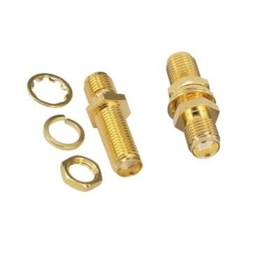 Imagem de Adaptador coaxial DHT Electronics 2 peças RF SMA fêmea para SMA fêmea anteparo
