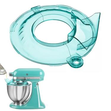 Imagem de Taladad Protetor De Vazamento Para Kitchenaid Com Cabeça Inclinada 4,5-5 Qt Em Aço Inoxidável (Somente), Escudo Segurança, Proteção Contra Respingos Tigela Batedeira, Batedeiras (Azul Transparente,