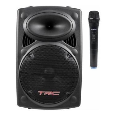 Imagem de Caixa De Som Ativa 12 Polegadas 350W Com Led Microfone E Bateria Trc-436 Trc