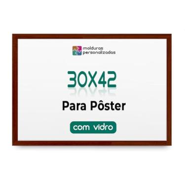 Imagem de Moldura 30x42 com Vidro Quadro A3 Parede Poster Certificado Diploma Arte Proteção (Chão de Barro)