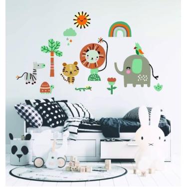 Imagem de Adesivo de Parede Safari Zoo Animaizinhos Cartoon - Colakoala Adesivos