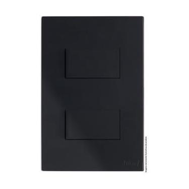 Imagem de Monte Seu Kit de Tomadas e Interruptores Preto Fosco Apagadores de Luz 10 20 A 220 V Duplo Paralelo (Interruptor Duplo Simples)