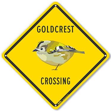 Imagem de PetKa Signs and Graphics Placa de plástico PKAC-1138-NP_10x10 "Goldcrest Crossing", 25,4 cm x 25,4 cm, amarela