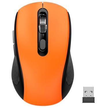 Imagem de Mouse sem fio com botões laterais adequado para laptops, PC, Chromebook, Mac, MacBook, mouse silencioso com receptor USB Nano 2400 DPI, roda de rolagem antiderrapante, mouse de computador sem fio