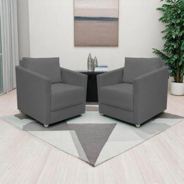 Imagem de Kit 2 Poltronas Decorativa Para Sala Recepção Manicure Consultório Cel