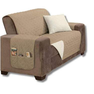 Imagem de Capa De Sofá 2 Lugares Manu Matelada Dupla Face Com Bolsos - Mr Enxova