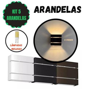 Imagem de Kit 5 Arandelas com Lâmpadas LED G9  Facho Duplo Bivolt, Luminária de 