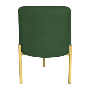 Imagem de Puff Decorativo Soren Suede Verde Pés de Ferro Dourado - Pallazio