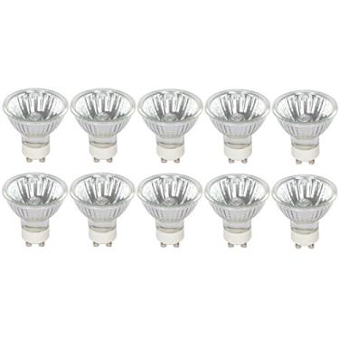 Imagem de Simba Lighting Holofote Halógeno Gu10 35W 120V Mr16 Com Tampa De Vidro (Pacote 10) Regulável Para Aquecedor Velas Np5, Iluminação Destaque, Embutida, Trilho, Base Twist-N-Lock Twistline, Branco Quen