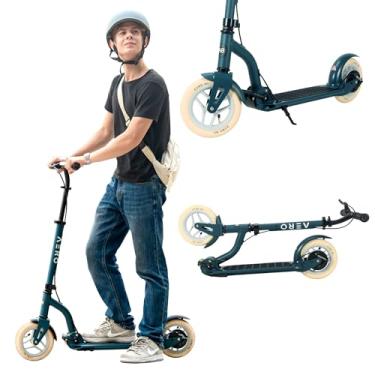 Imagem de Aero Big Wheels Scooter para crianças de 8 a 12 anos, adolescentes e adultos | Pneu pneumático, freio a tambor controlado à mão e tapete de borracha | Patinete manual adulto | Dobrável e ajustável em