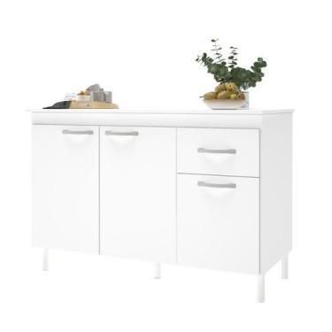 Imagem de Balcão Para Pia 1,20mts Brasil Com Tampo Branco - Indekes