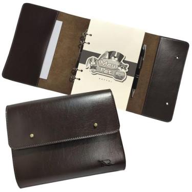 Imagem de Agenda Meu Pet 184-R Personalizada Raffai Couros, Café